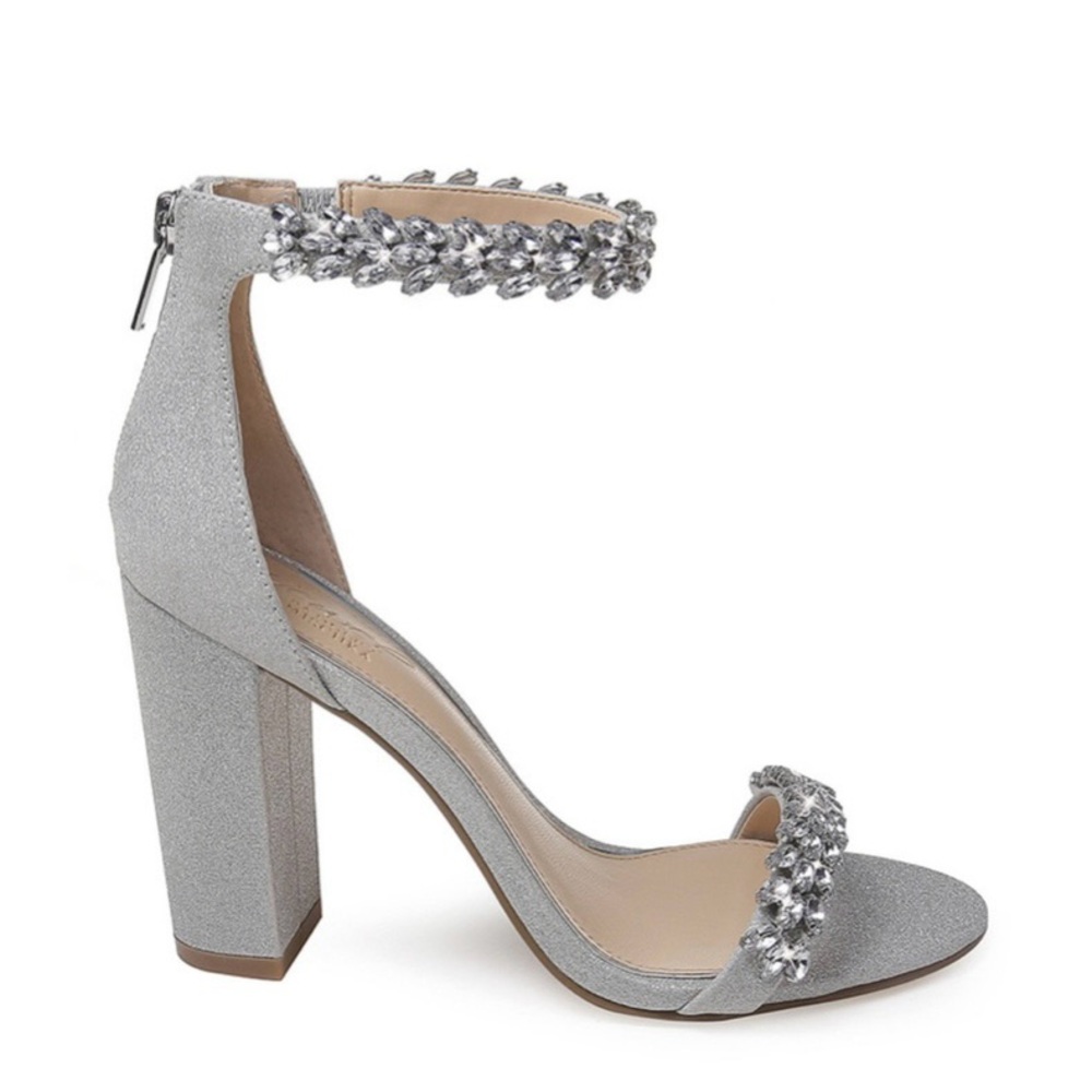 JEWEL BADGLEY MISCHKA Mayra Ankle Strap Evening Shoe. Size 10